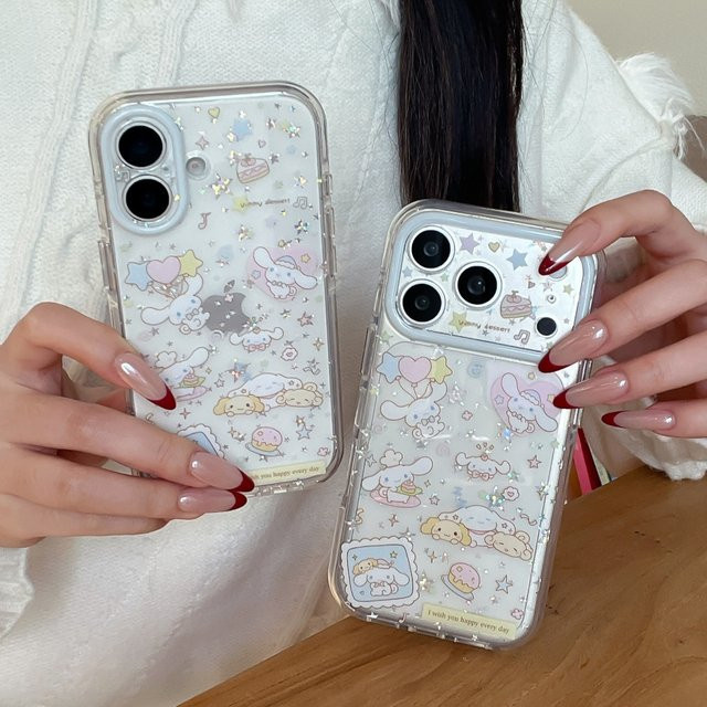 Sanrio Jingkong Star Big Eared Dog Handyhülle für iPhone 17 Pro Max, 17, 16, 15 Pro und 15 Pro Max in luxuriösem Design - Bild 1