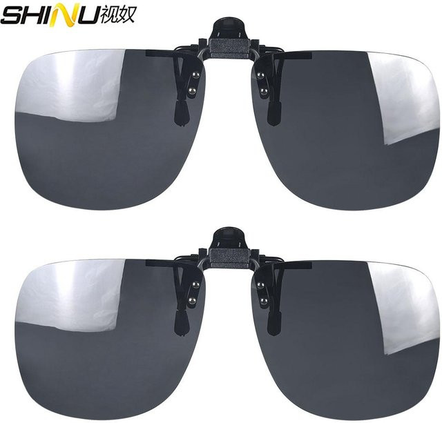 Freedom Outdoors Sonnenbrillen-Clips, quadratisch, randlos, Kunststoff, Herren, schwarz, orange, gelb - Bild 1