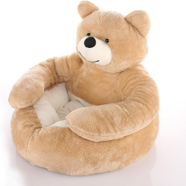 Pet Products My Hundebett Bärennest in Khaki, ultraweiches Plüsch-Hundebett mit abnehmbarem Bezug, B/T/H: 56 x 56 x 45 cm - Bild 1