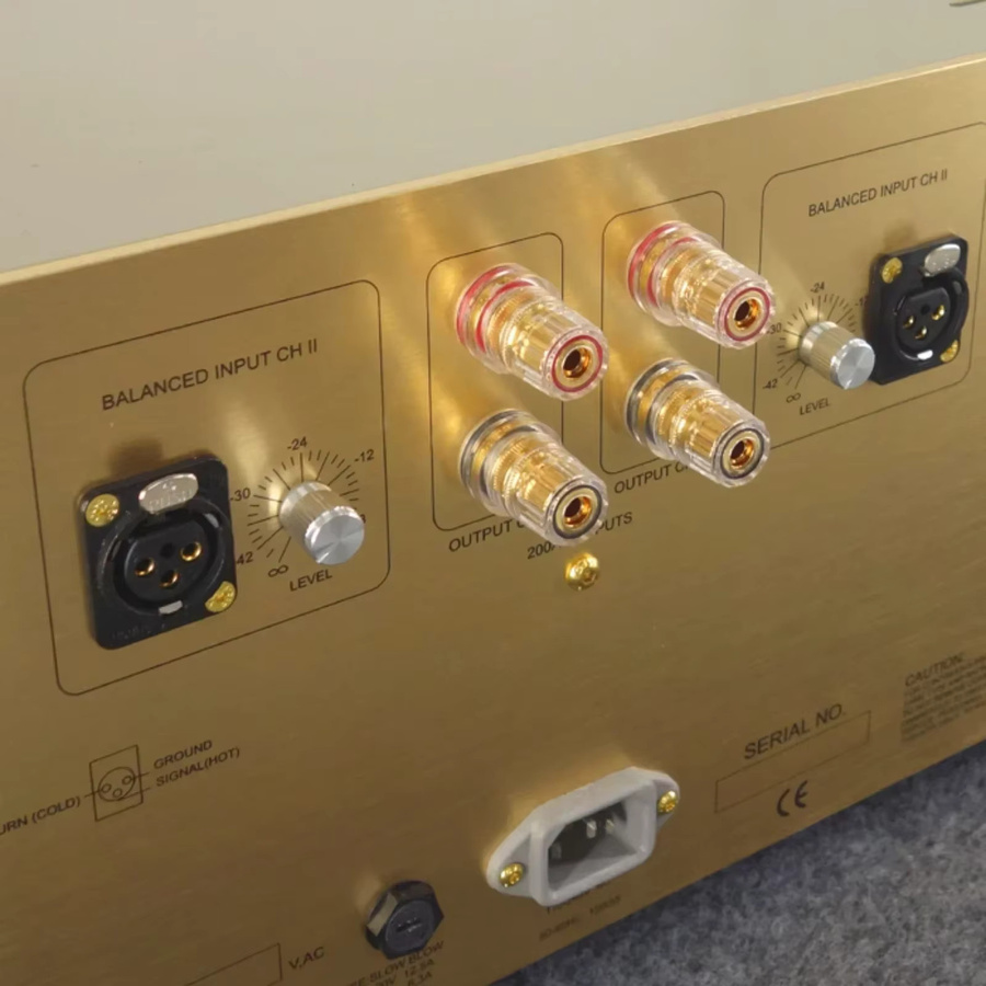 AMXEKR HiFi-Endstufenverstärker FM711MK2 Replikat, 250W 8Ω symmetrisch, Gold - Bild 4