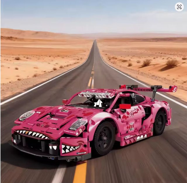 GSF Dinosaurier-Auto, Rennwagen, pink - Bild 1