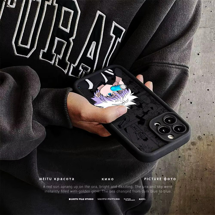 Stoßfeste Silikon-Handyhülle mit Anime Killua Hunter X Hunter Design für Apple iPhone 11 bis 17 Pro Max in Schwarz - Bild 4
