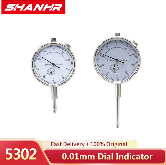 SHANHR Metrische Messuhr mit Ösenmessuhr in Silber, Messbereich 0-10/25 mm, Genauigkeit 0,01 mm - Bild 1