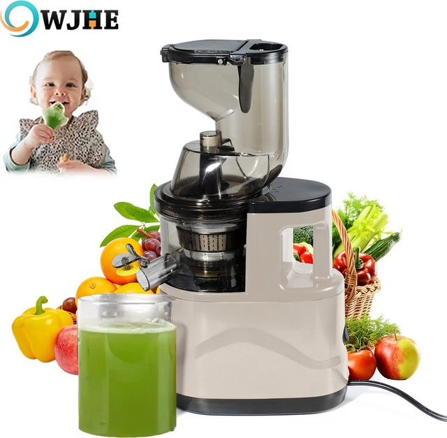 OWJHE Slow Juicer Kaltpresser mit Futterrutsche für ganze Früchte und Gemüse in Rot - Bild 1