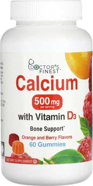Doctor's Finest Kalzium mit Vitamin D3 Orangen- und Beerengeschmack 60 Gummibärchen - Bild 1