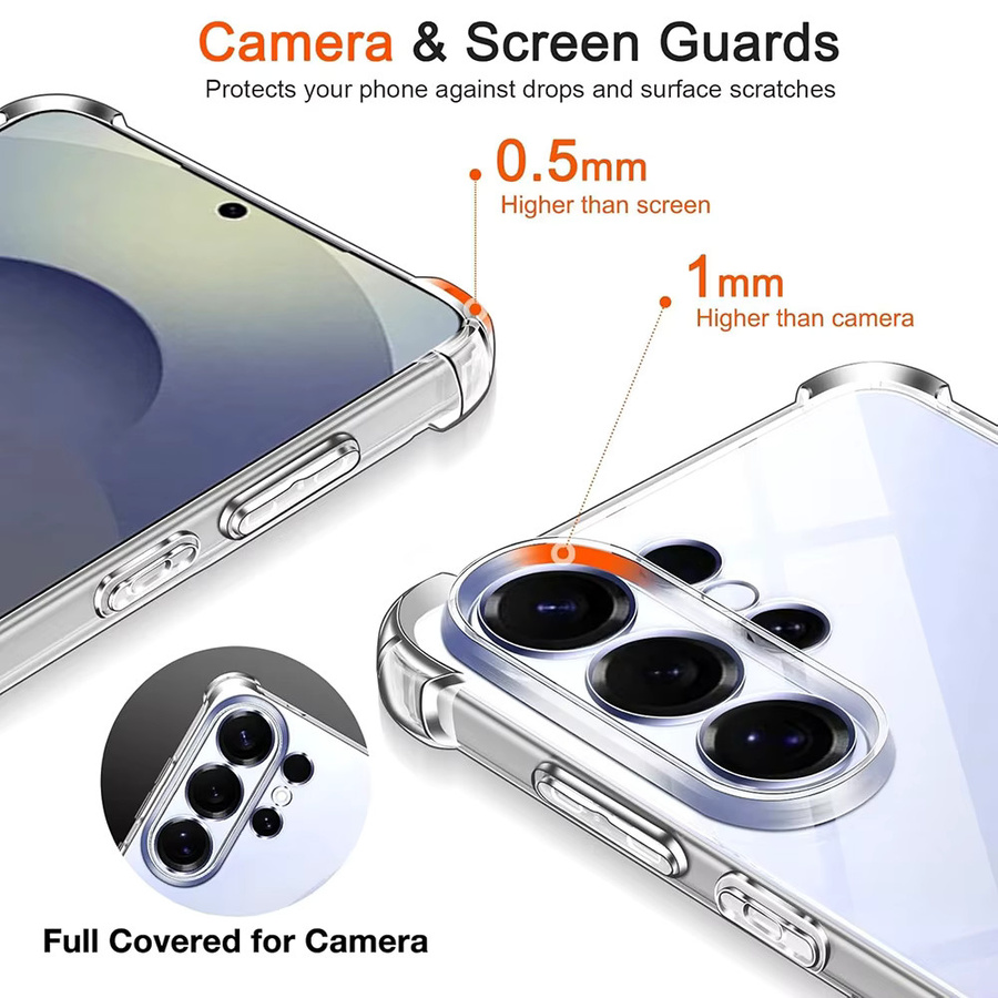 Stoßfeste Silikonhülle für Samsung Galaxy S26 Ultra und S26+ Plus in Transparent mit Airbag-Schutz - Bild 3