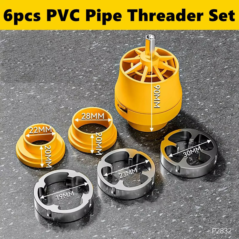 NIUXIANG PVC-Rohreinfädler-Kit für elektrische Bohrmaschinen mit den Größen 1/2", 3/4" und 1" - Bild 5