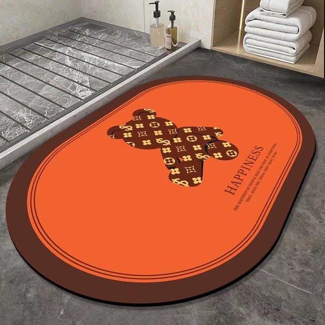 Moderne Badezimmer Fußmatte von Yiran Furniture in Morandi Orange, wasserdicht und schimmelresistent, B/T: 60 x 40 cm - Bild 1