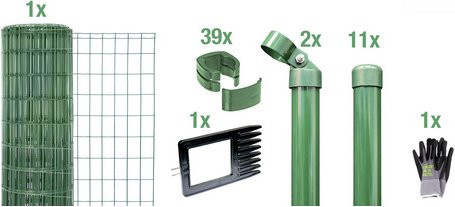 Gust. Alberts GmbH & Co. KG Maschendrahtzaun Fix-Clip Pro zum Einbetonieren, Farbe: Grün, Breite: 2500 cm - Bild 1