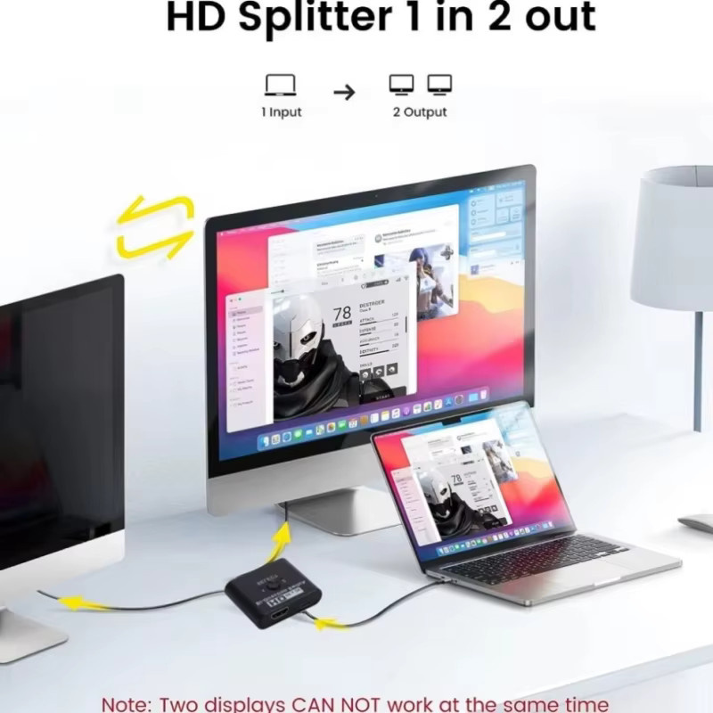 Henruisi HDMI-Umschalter bidirektional in Schwarz mit 4K UHD Unterstützung für Laptop, TV-Box und Computer - Bild 3