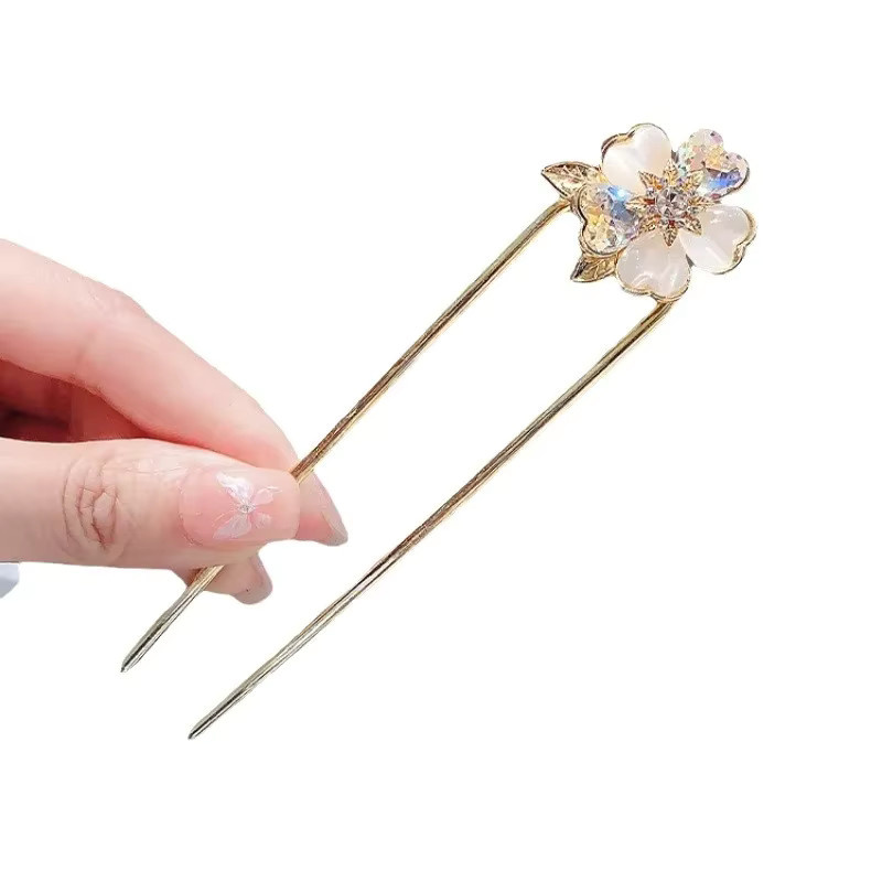 HIYAYZ Haarnadel, Kristall-Opal-Blumen, Metall, Damen - Bild 2