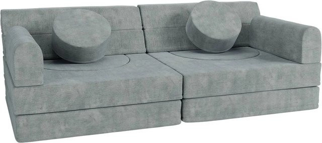 Juskys Kinder Spielsofa Kayo aus Cord in Hellgrün - Bild 1