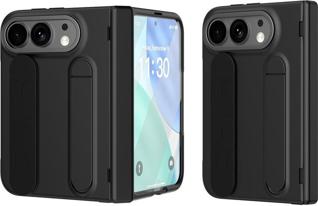 Schutzhülle für iPhone Ultra mit gehärteter Glasfolie und Ständerhalter sowie Riemen in Schwarz - Bild 1