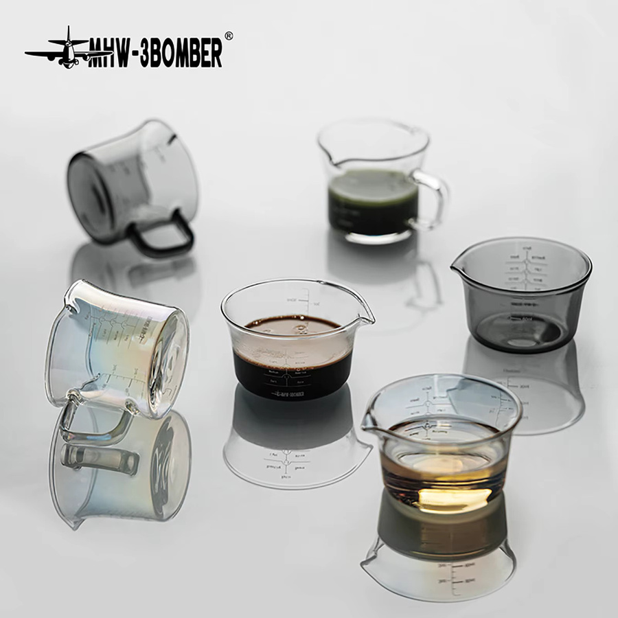 MHW-3BOMBER Espresso-Messbecher aus Glas mit Griff und Einzel-/Doppelausgießen, transparent, 120 ml - Bild 5