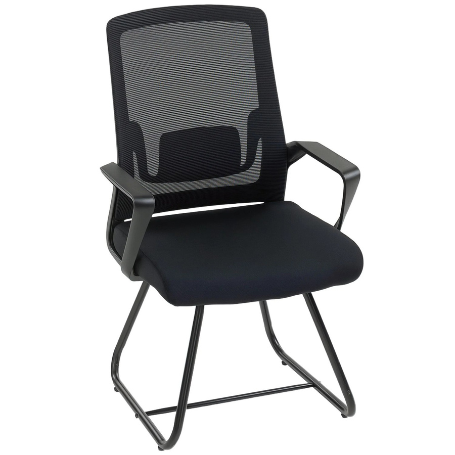HOMCOM Besucherstuhl mit Armlehnen aus Netzstoff in Schwarz, B/T/H: 56 x 57 x 97 cm - Bild 2