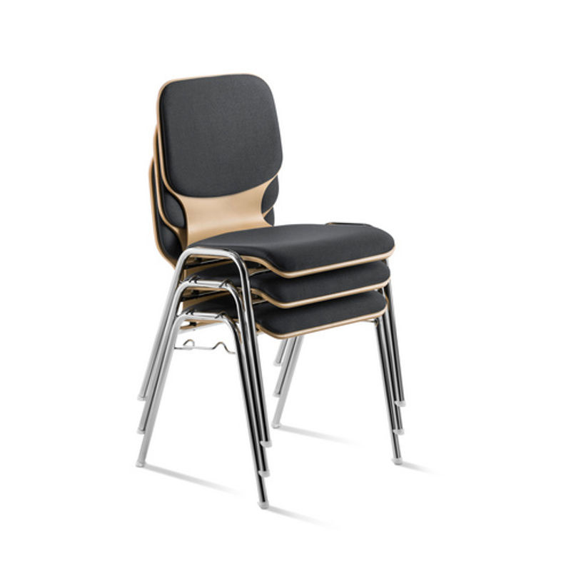 Mayer Sitzmöbel Stapelstuhl mit Reihenverbinder, Sitz anthrazit, Gestell silber, B/T/H: 53 x 50 x 82 cm - Bild 2