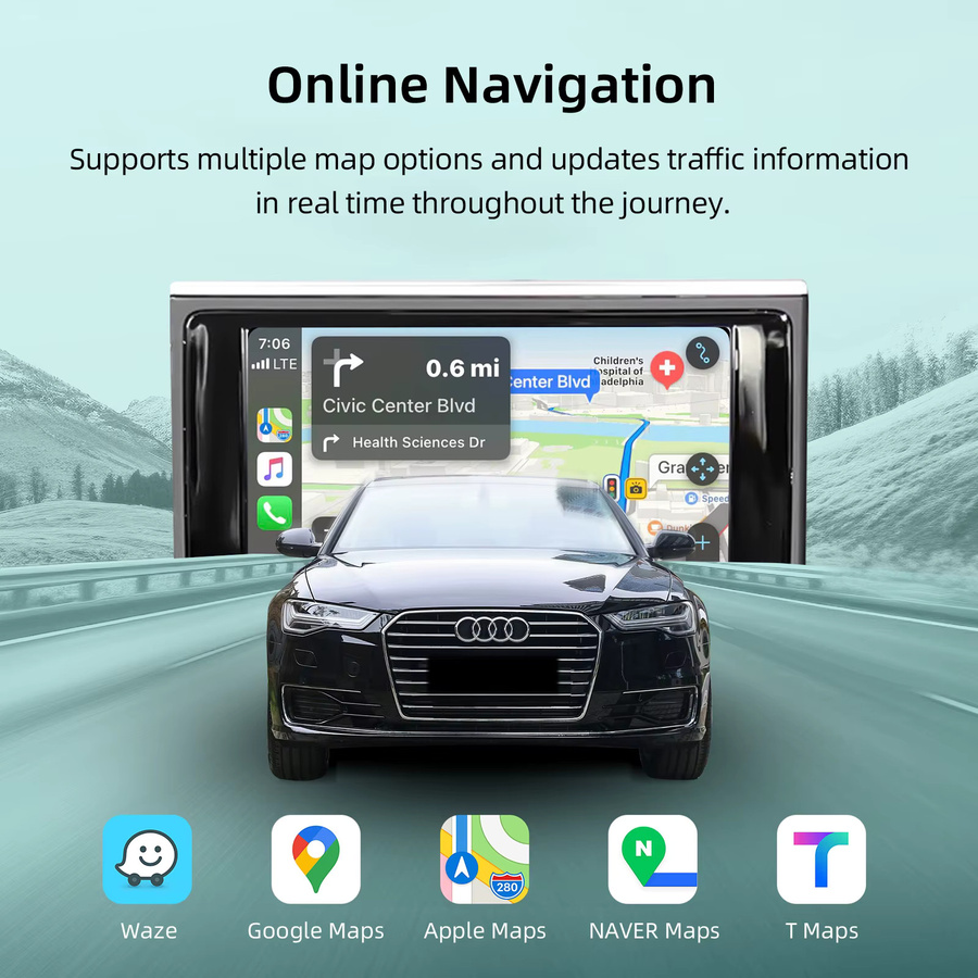 Ezonetronics OEM Bildschirm-Upgrade Decoder-Box für Audi A6 A7 2012-2016 mit 6,5-Zoll-Bildschirm RMC-System für CarPlay und Android Auto in Schwarz - Bild 6