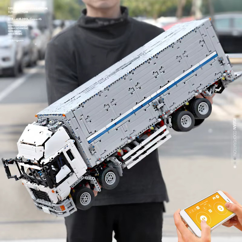 Mould King 13139 Technisches Auto, MOC-1389 APP&RC Motorisierte Flügelkarosserie-LKW-Bausatz, Bausteine - Bild 3