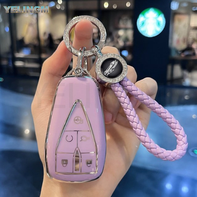 YELINGM Schutzhülle für Changan CS35PLUS CS55PLUS CS75 PLUS Eado UNI-T UNI K Autoschlüssel, 3/4/5 Tasten, Farbe: Lila - Bild 1