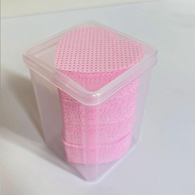 NATAWA Wimpernkleberentferner Tücher aus Baumwollpapier, 200 Stück, Hellrosa - Bild 1