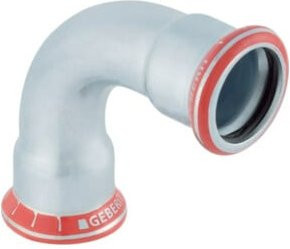 Geberit Mapress Bogen aus C-Stahl, 90 Grad, Durchmesser: 15 mm, silberfarben, außen verzinkt - Bild 1