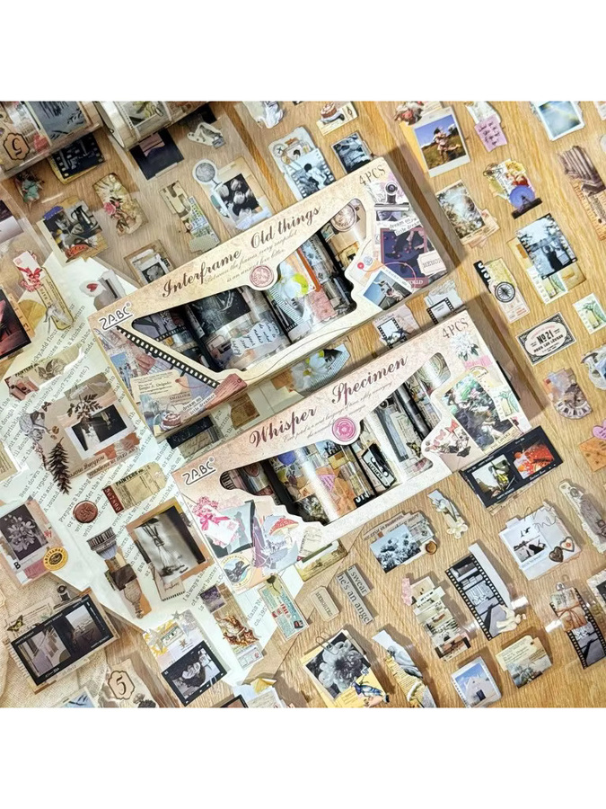 Journamm 4 Rollen Vintage-PET-Klebebänder in Multicolour für Bullet Journal, Basteln und DIY - Bild 4