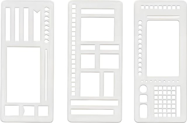 Bview Art 3er-Pack flexible Schallplattenschablonen aus Kunststoff für Journaling, Scrapbooking und Skizzieren - Bild 1