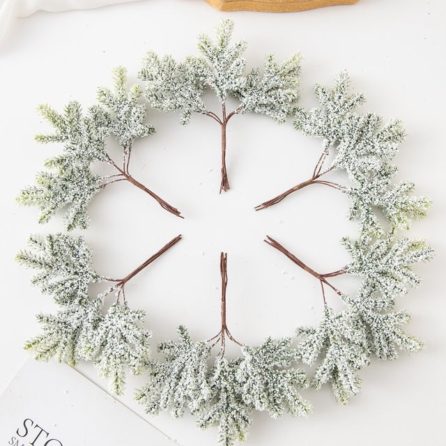 6 Stück künstliche Sukkulenten und Kaktus-Blätter in Grün und Weiß aus Kunststoff für DIY Dekorationen, Hochzeiten und Weihnachtsgestecke - Bild 1