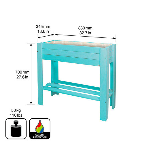 WAGNER SYSTEM Hochbeet aus Holz in Türkis, B/T/H: 70,0 x 34,5 x 34,5 cm - Bild 3