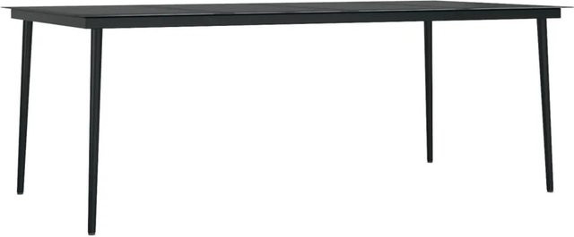 Furnicato Garten-Esstisch aus Stahl und Glas in Schwarz, B/T/H: 200 x 100 x 74 cm - Bild 1