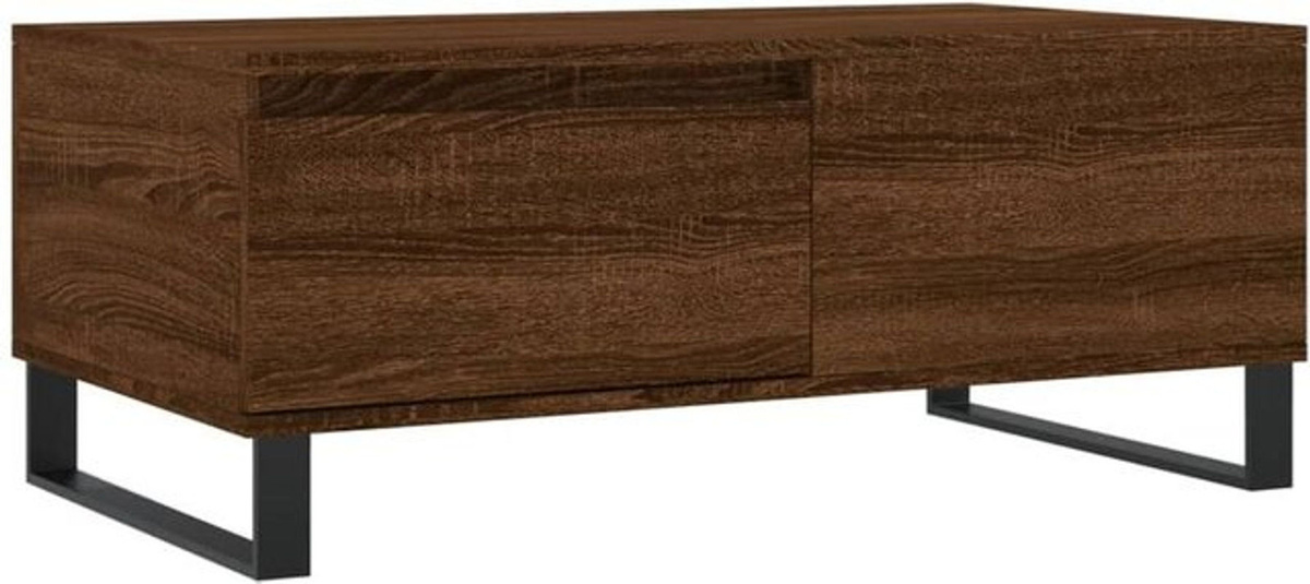 Vidaxl Couchtisch in Braun im Industrial Design aus Holzwerkstoff und Metall, Rechteckig, B/T/H: 90 x 50 x 36,5 cm - Bild 1