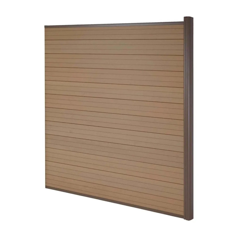 MCW WPC-Sichtschutz Savoie Windschutz Zaun mit Alu-Pfosten Erweiterungselement in Teak, Höhe: 1,85 m - Bild 2