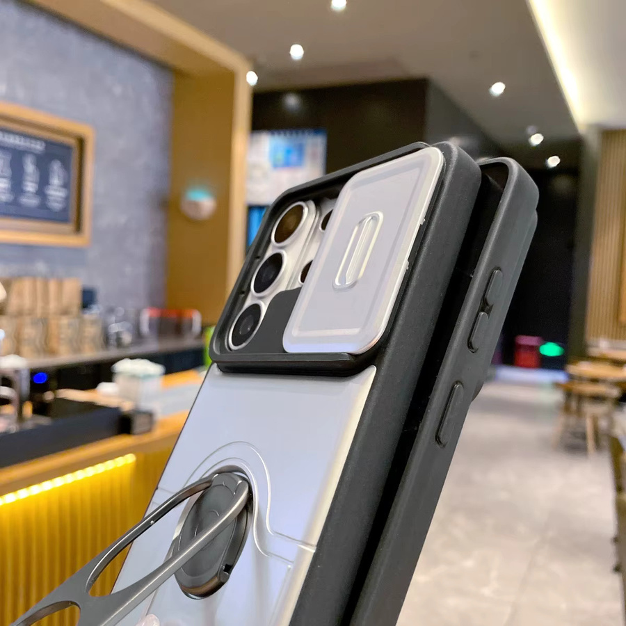 Samsung Handyhülle mit 360 Grad Push-Pull-Slide-Kamera Halterung in Schwarz für S26 Edge S25 S24 S23 Ultra Plus FE A57 A37 A17 A07 A56 A36 A26 A16 55 Cover - Bild 2