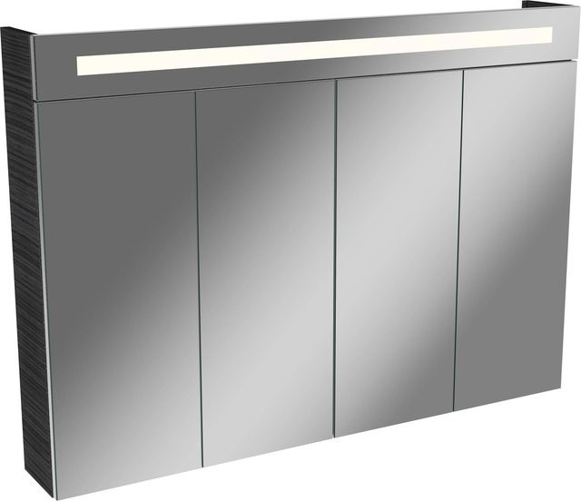 Fackelmann Spiegelschrank LINO mit integrierter LED-Beleuchtung und Softclose-Türen, Grau, B/H/T: 111 x 78,4 x 16,2 cm - Bild 1