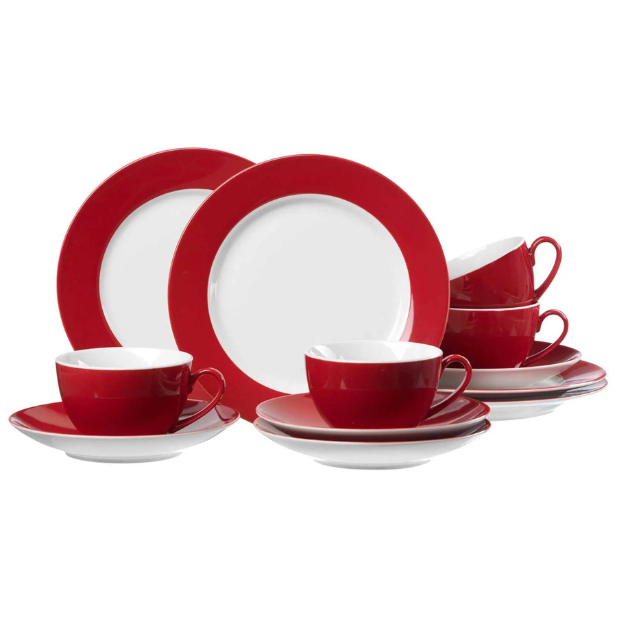 Ritzenhoff & Breker Kaffeeservice Doppio 12-teilig aus Porzellan in Rot und Multicolour - Bild 2