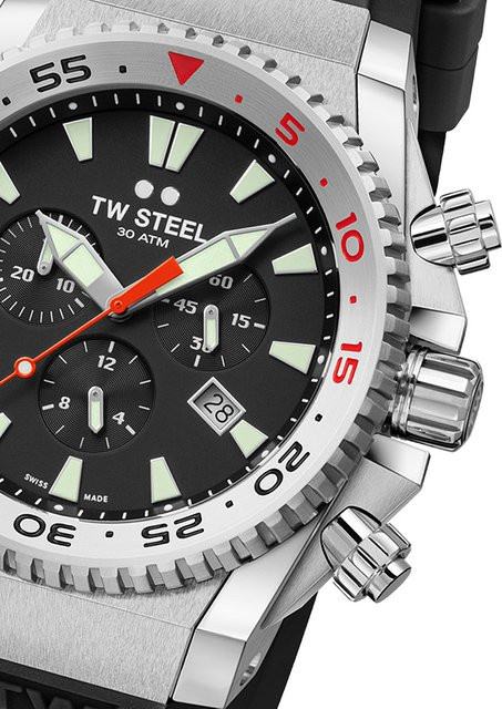 TW Steel Chronograph, Quarz, Edelstahl, 44 mm, Herren, Schwarz, 30 ATM - Bild 1