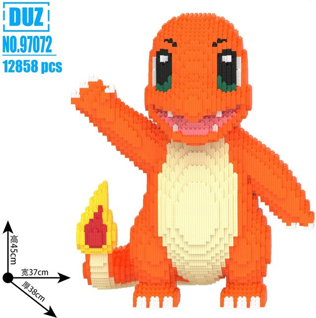 Bai Fen Bai Pokémon Pikachu Evoli Bisasam Glumanda, 3D Modell Mini Ziegel Figur, Bunt / Mehrfarbig - Bild 1