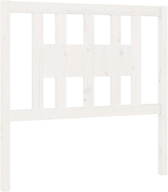 vidaXL Kopfteil aus Massivholz Kiefer in Weiß, rustikales Design, B/T/H: 96 x 4 x 100 cm - Bild 1