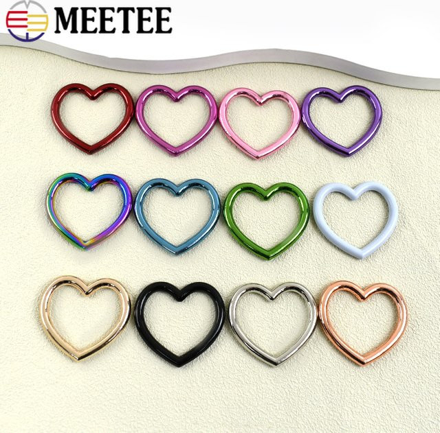 Meetee Herz O-Ring Schnalle aus Metall für Gurtband und Taschen als DIY Hardware Zubehör in Gold oder Multicolour - Bild 1