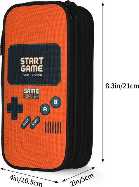 Fancy Style Studio Gamer Federmäppchen in Orange mit großem Fassungsvermögen und Reißverschluss - Bild 1