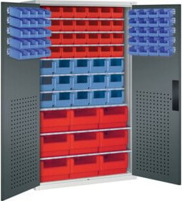 C+P Magazinschrank Serie 13 in Anthrazit und Grau, abschließbar mit Türen, Stahl, B/T/H: 195,0 x 110,0 x 53,5 cm - Bild 1