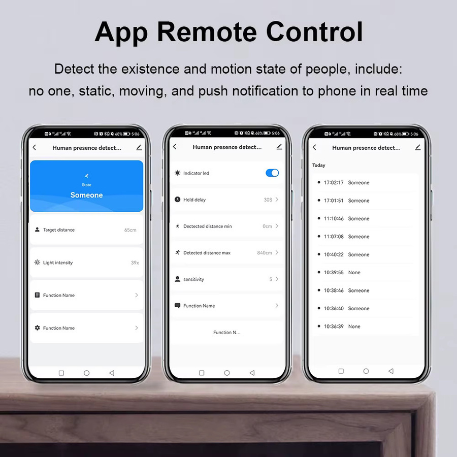 Tuya WiFi Menschliche Anwesenheit Detektor mit 24G Radar und PIR Sensor zur Abstandserkennung in Weiß, kompatibel mit Home Assistant - Bild 2