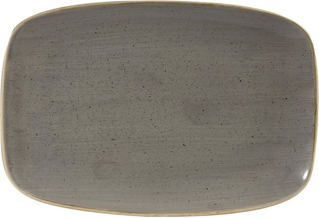 Churchill Chefs Oblong Platte Stonecast Peppercorn aus Steinzeug, grau/braun, 6er Pack, Länge: 35,5 cm, Breite: 24,5 cm - Bild 1