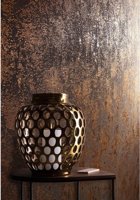 Marburg Vliestapete Avalon Struktur in Kupfer und Gold mit floralem Design und botanischem Muster, FSC-zertifiziert - Bild 1