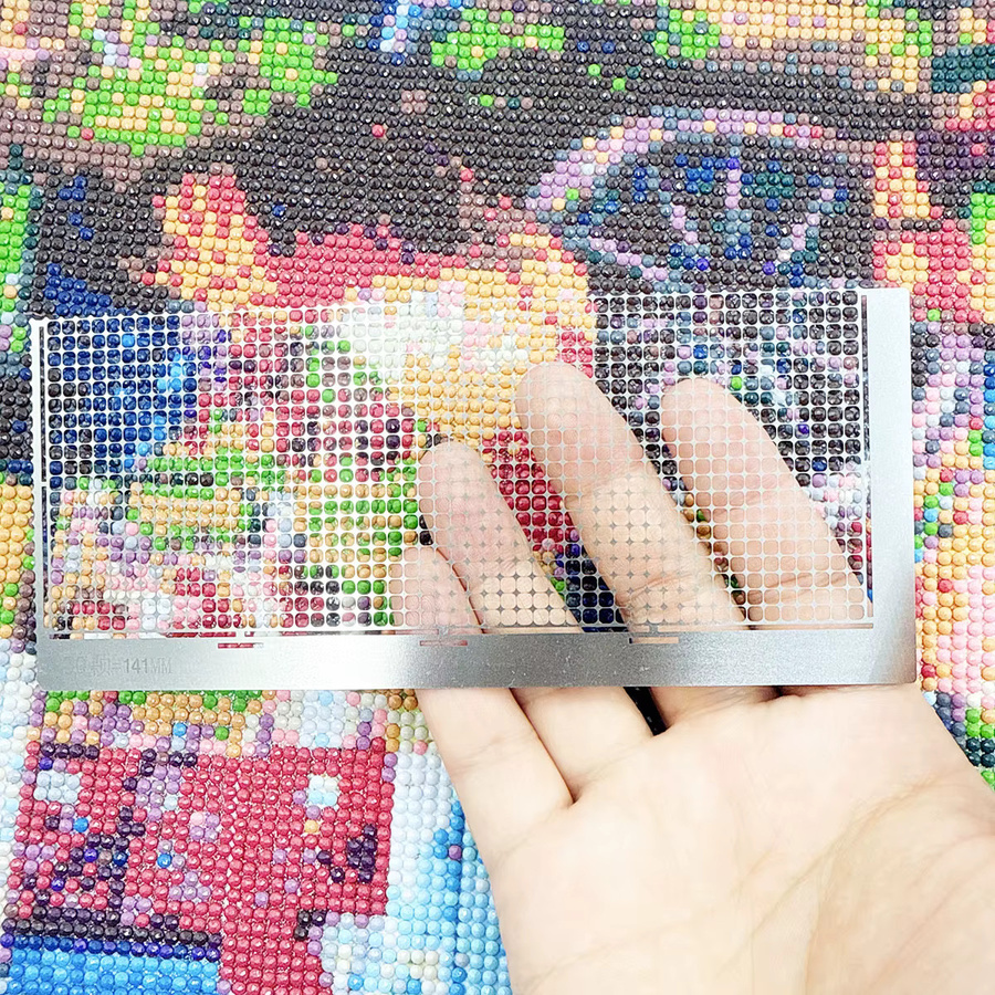 5er-Set Edelstahl Lineale für Diamond Painting mit Blank Grids in Silber und Grau - Bild 2