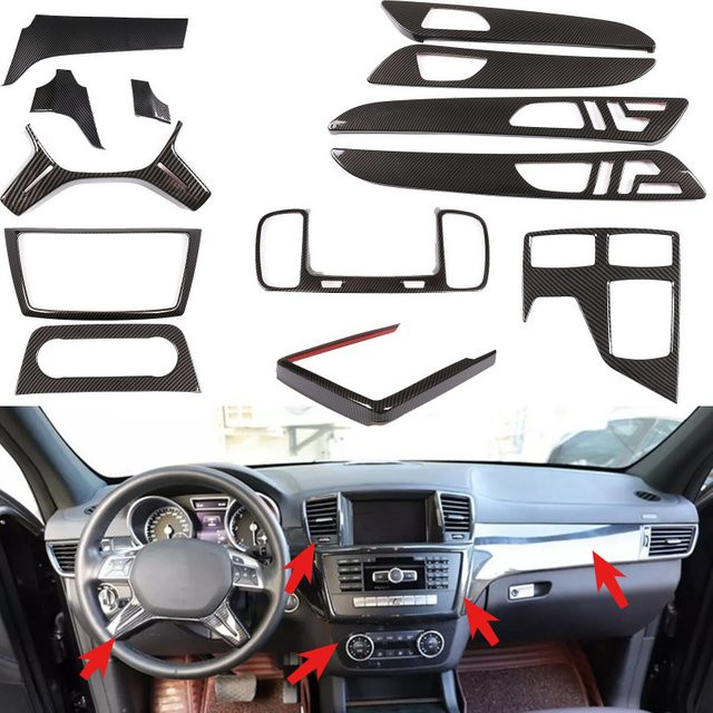Metyoucar Dekorative Innenraum Blende für Mercedes Benz ML W166 GL X166 GLE GLS 2013-2019 aus ABS in Schwarz - Bild 1