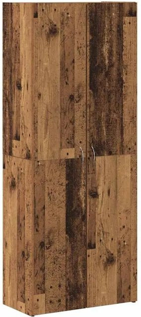 vidaXL Büroschrank in Altholz-Optik mit Regalfächern und Türen, Farbe: Braun, B/T/H: 70 x 32 x 77,5 cm - Bild 1