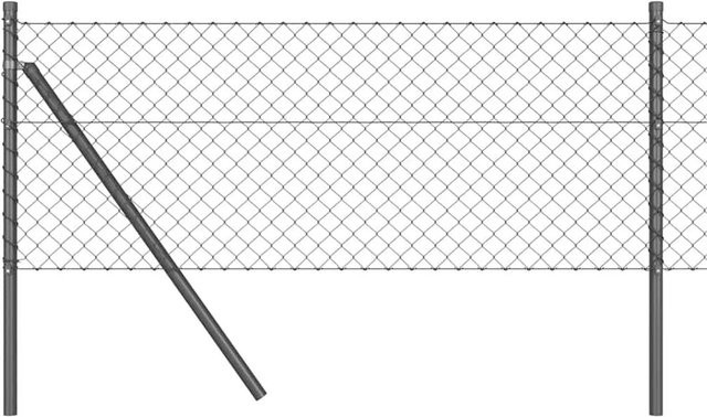 vidaXL Zaunpfosten aus Stahl und PVC in Grau, B/B/H: 4 x 4 x 60 cm - Bild 1