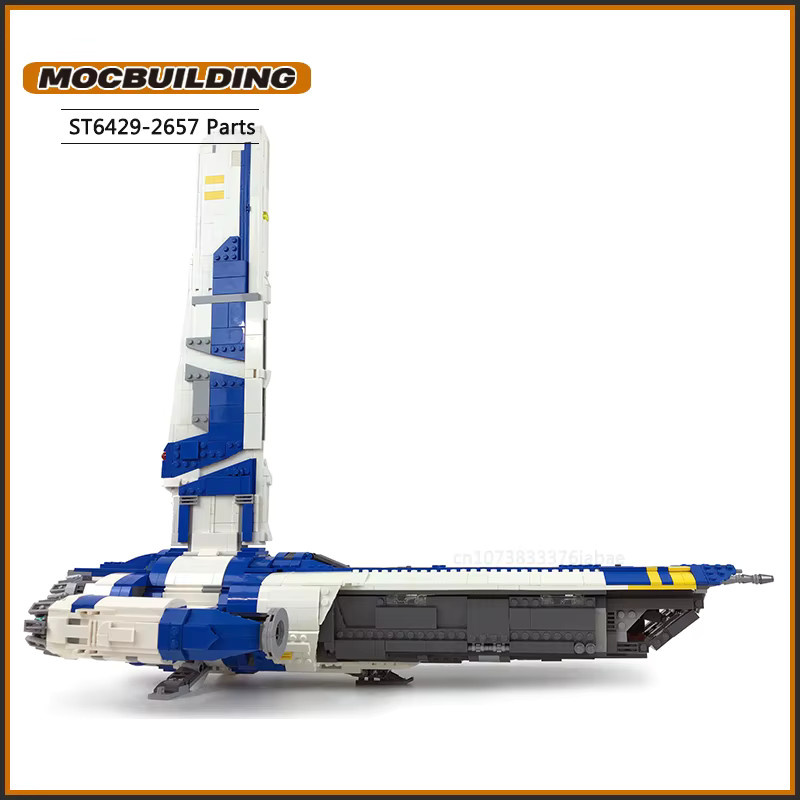 MOCBUILDING Stinger Mantis Weltraum Raumschiff Baustein Set in Blau - Bild 2
