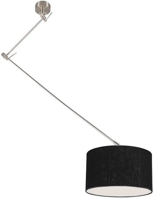 QAZQA Pendelleuchte aus Stahl in Schwarz, verstellbare moderne Hängeleuchte mit Zylinderschirm für den Esstisch, Durchmesser: 35 cm - Bild 1